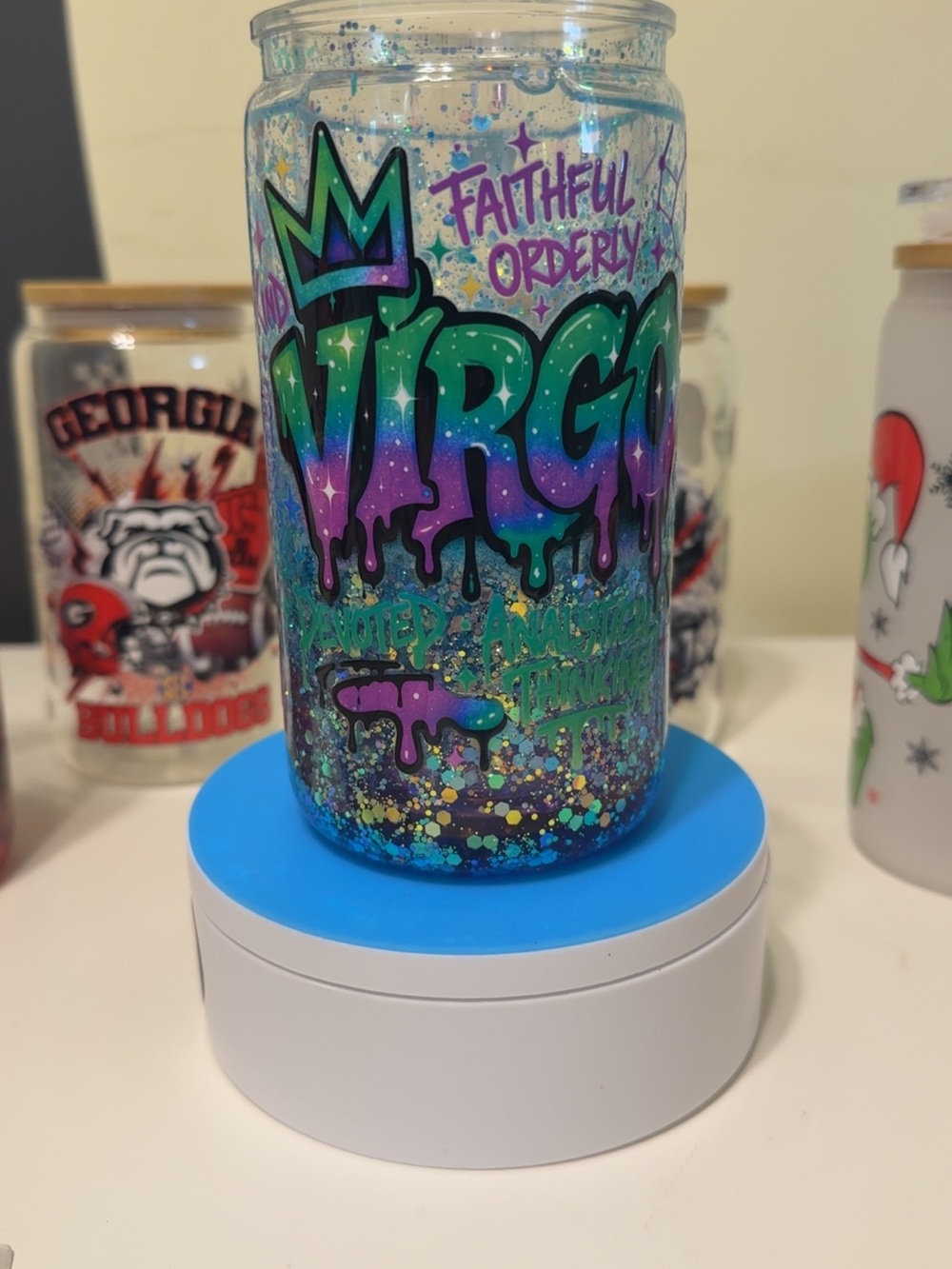 Virgo Zodiac Glitter tumbler